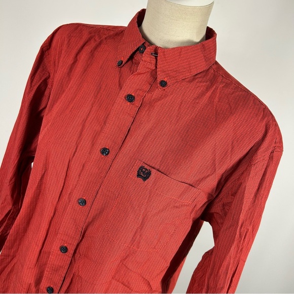 ❤️ Cinch Men's Red Button-Up Shirt XXL - Picture 5 of 10